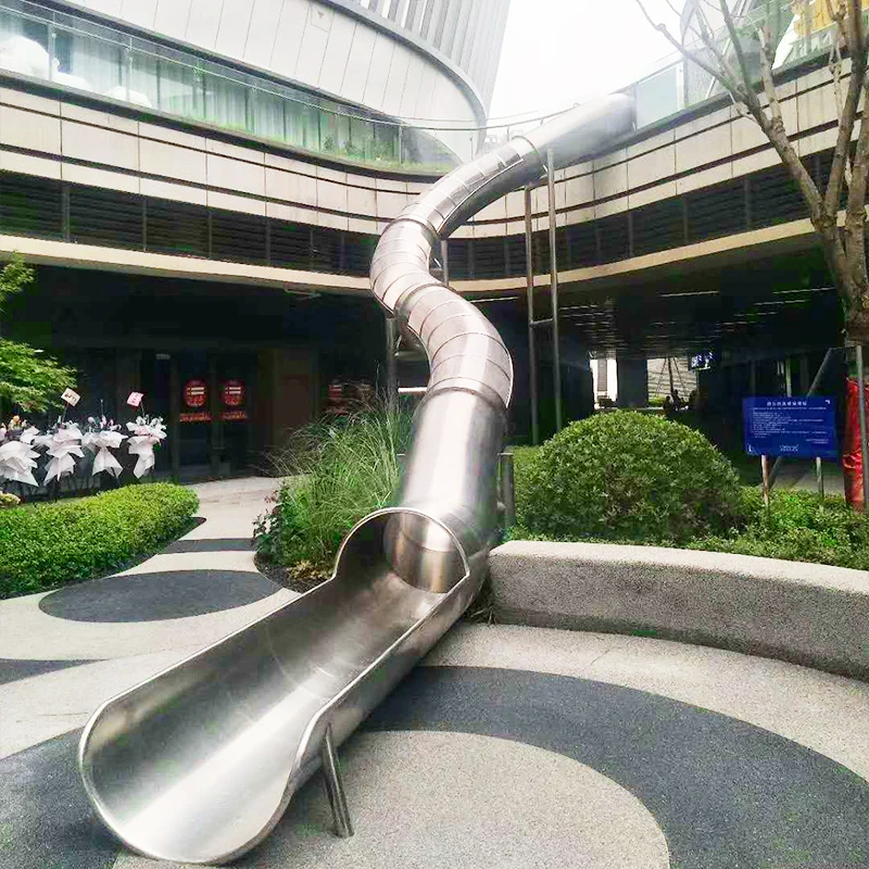 xx-Factory-Customized Outdoor Stainless Steel Spiral Slide Non-standard Amusement Facilities Outdoor Stainless Steel Slide&