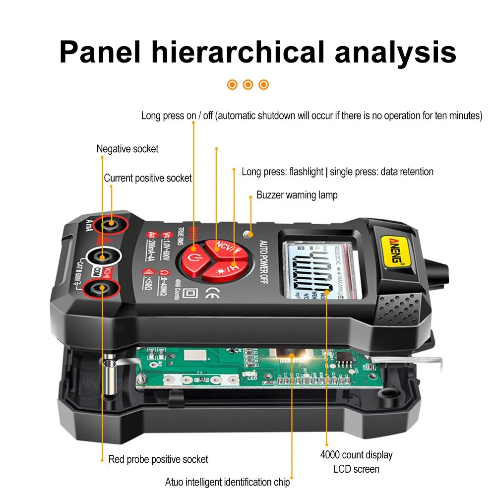 ANENG M167 Digital Mini Multimeter Profesional 4000 Counts AC/DC Electrical Instruments Tester Auto Range Meter Multimetro Tool