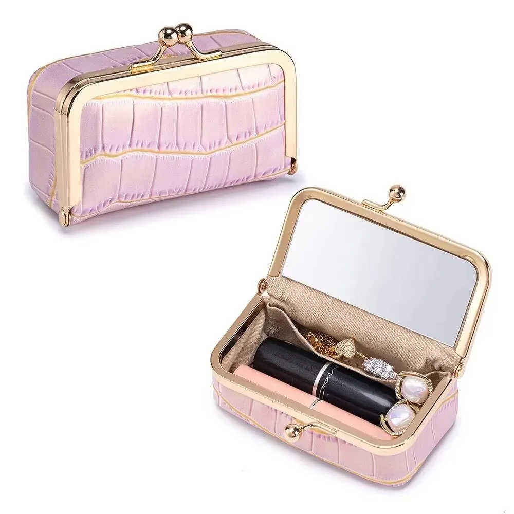 Fashion Lady Purse Genuine Leather Female Lipstick Bag Jewelry Storage Box For Diamond Rings New Lady Clutch Bag Woman Wallet