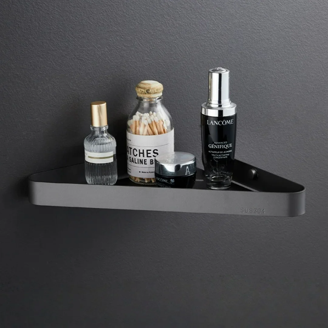 Black Corner Shelf Stainless Steel Grey Bathroom Shelf Chrome Bath Shower Shelf Bath Shampoo Holder Basket Holder Corner shelf