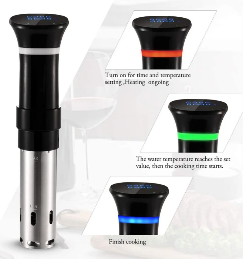 1100W Waterproof Sous Vide Food Slow Cooker Immersion Circulator with LCD Digital Accurate Control Stainless Steel Cooking