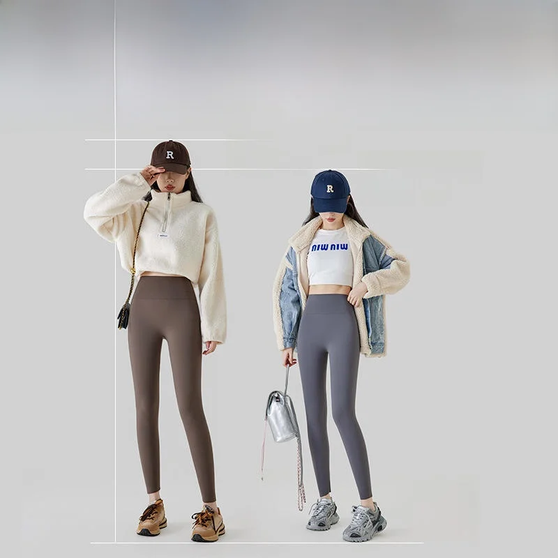 Cintura alta fce forrado calças de yoga feminino ajuste apertado camada base calças arca outono inverno outerwear plus size emagrecimento