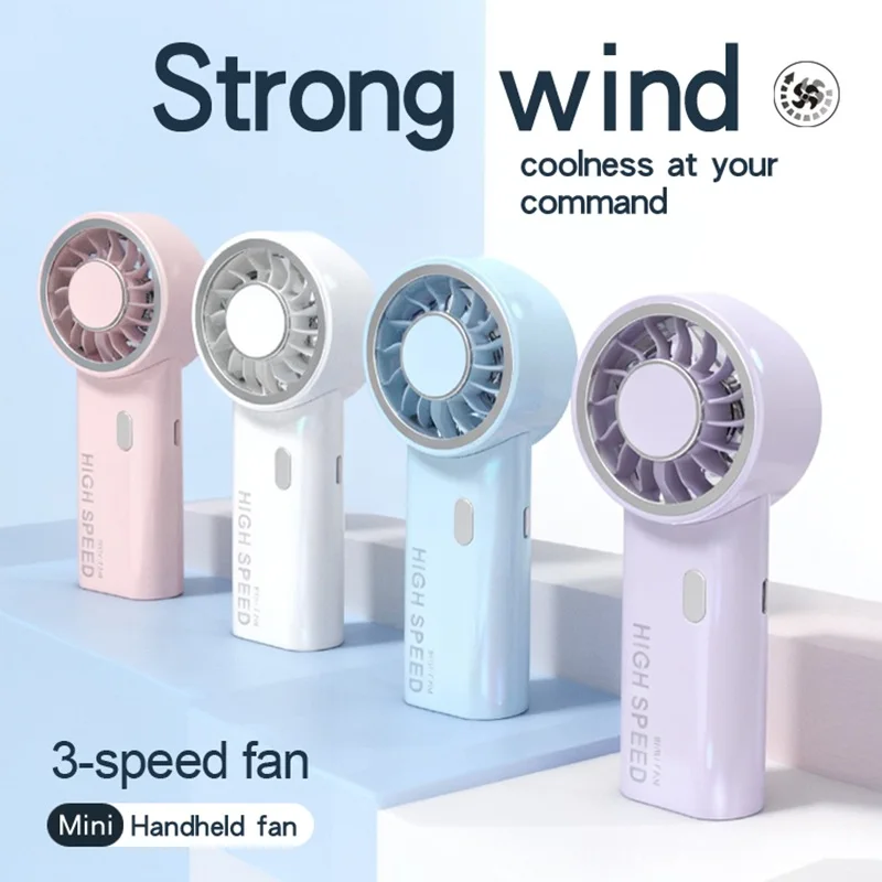 

High Speed Mini Handheld Fan Brushless Motor Turbo Pocket Fan USB Rechargeable 3-Speed Silent Cooling Fan Portable Outdoor Fan