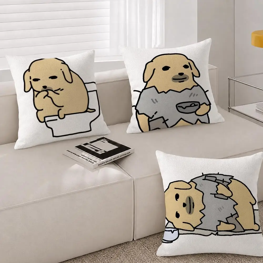 Character Stray Ragged Dog Cushion Cover Natural Linen Breathable Cushion Covers Sofa Bedroom Decor Pillowcase