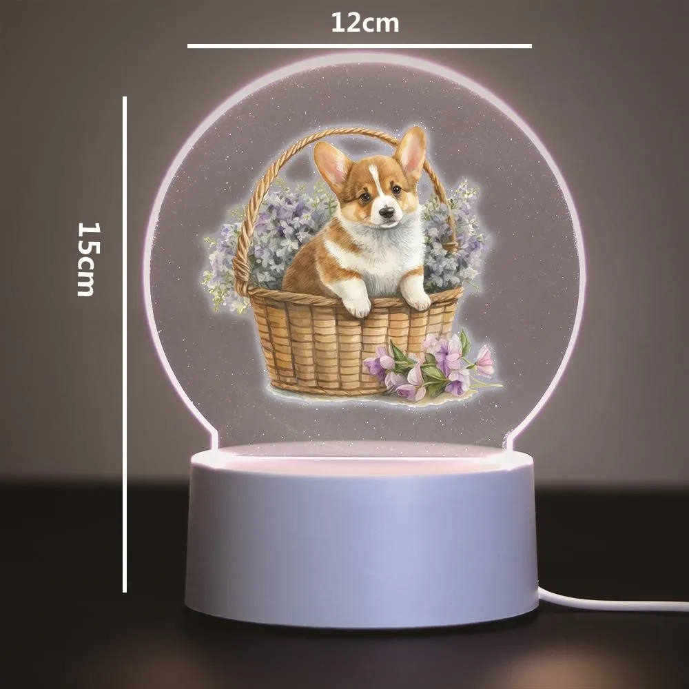 Corgi quarto luzes da noite decoração do quarto das crianças presente de aniversário led night light para casa luz da noite das crianças