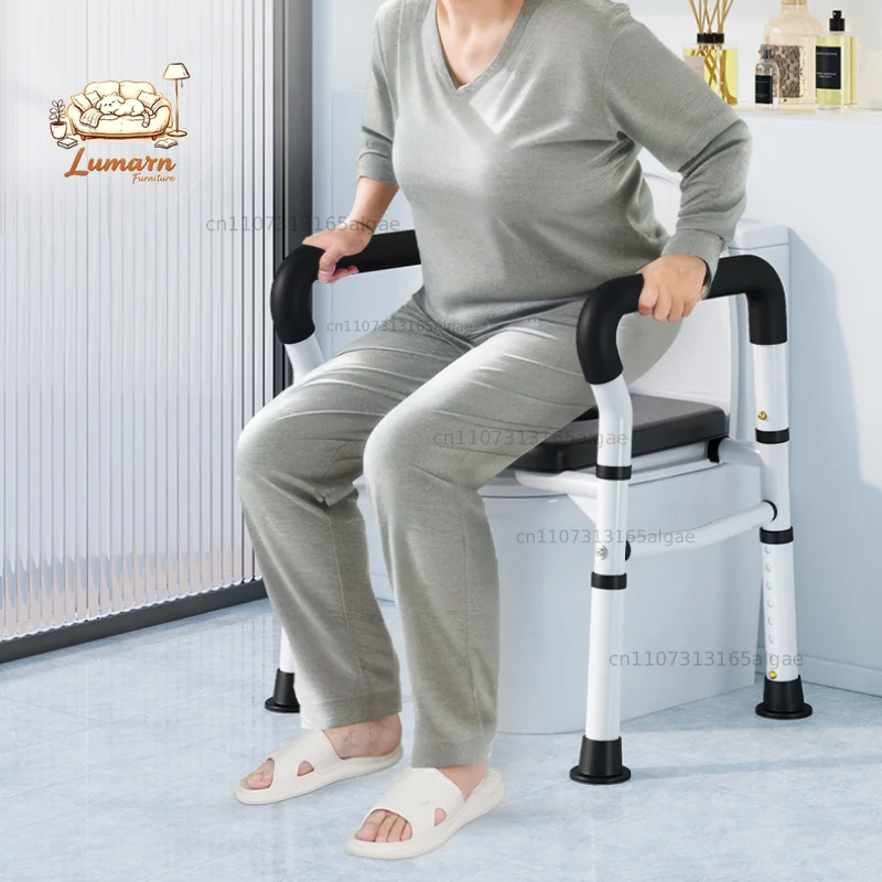 Toilet Seat Risers for Seniors Height Adjustable Raised Toilet Safety Rails Handles for Elderly Toilet Booster Get Up Handrail