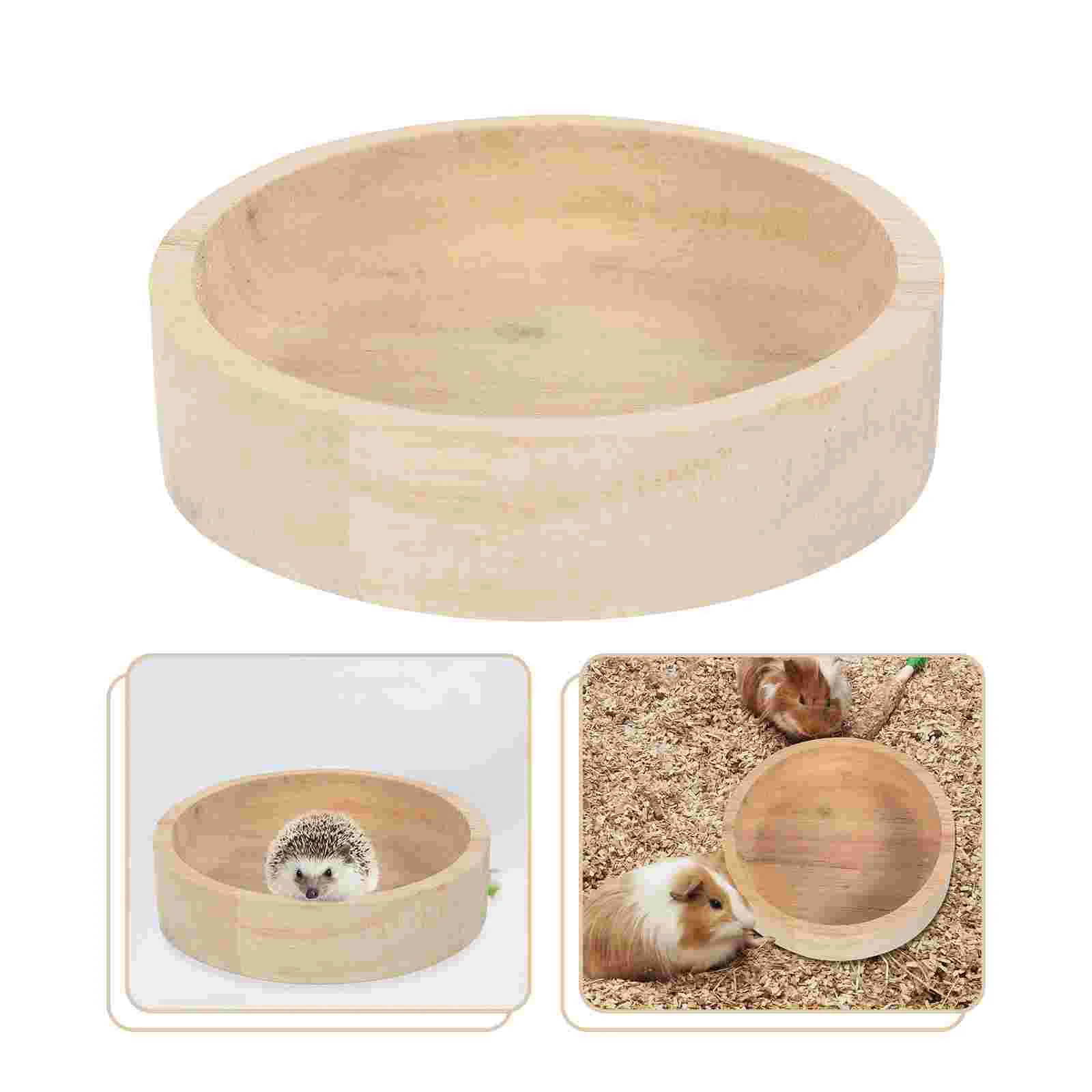 

Wooden Pet Food Bowl for Dwarf Hamsters Gerbils Rats Small Animals Smooth Sturdy Bottom Prevents Spills Multi