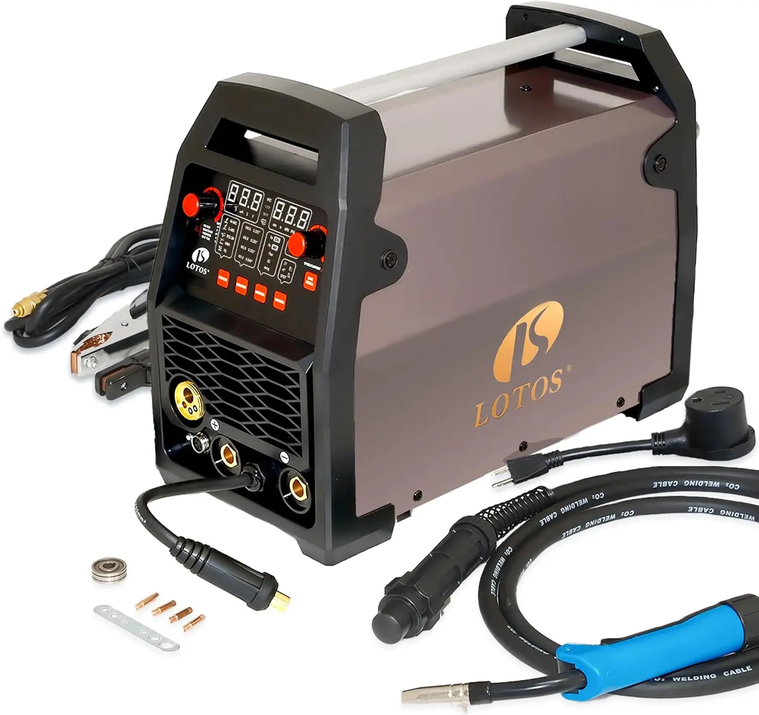 

6 In 1 180A Welder Gas Gasless Mig Flux Core Lift Tig Stick Spot Spool Gun Ready Auto Synergic 120 240V Dual Voltage