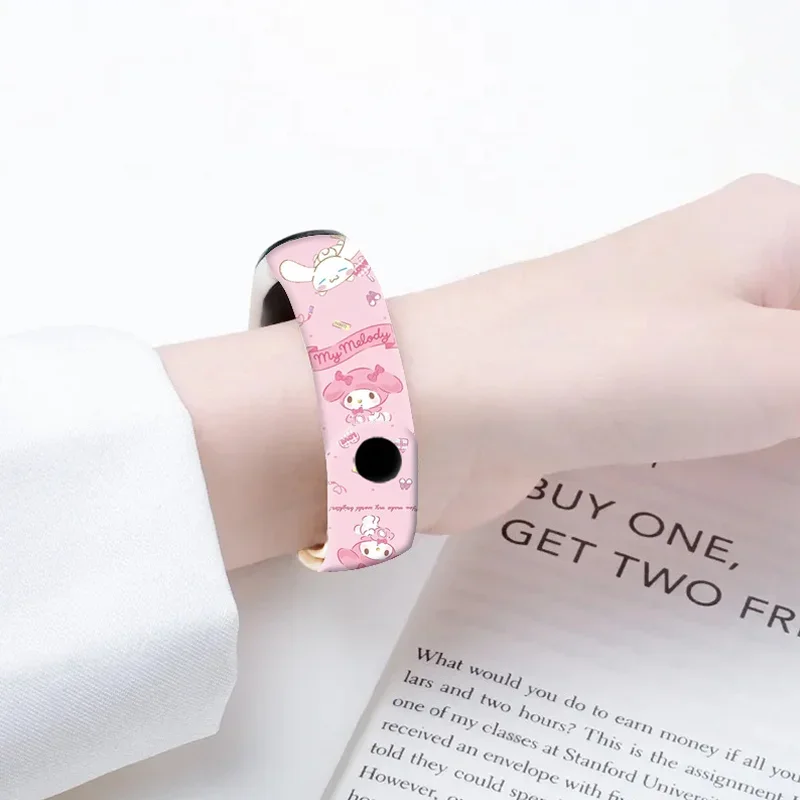 Sanrio Cinnamoroll Strap for Xiaomi Mi Band 3 4 5 6 7 Bracelet Silicone Watchband Sport Replacement Smartwatch Accessories