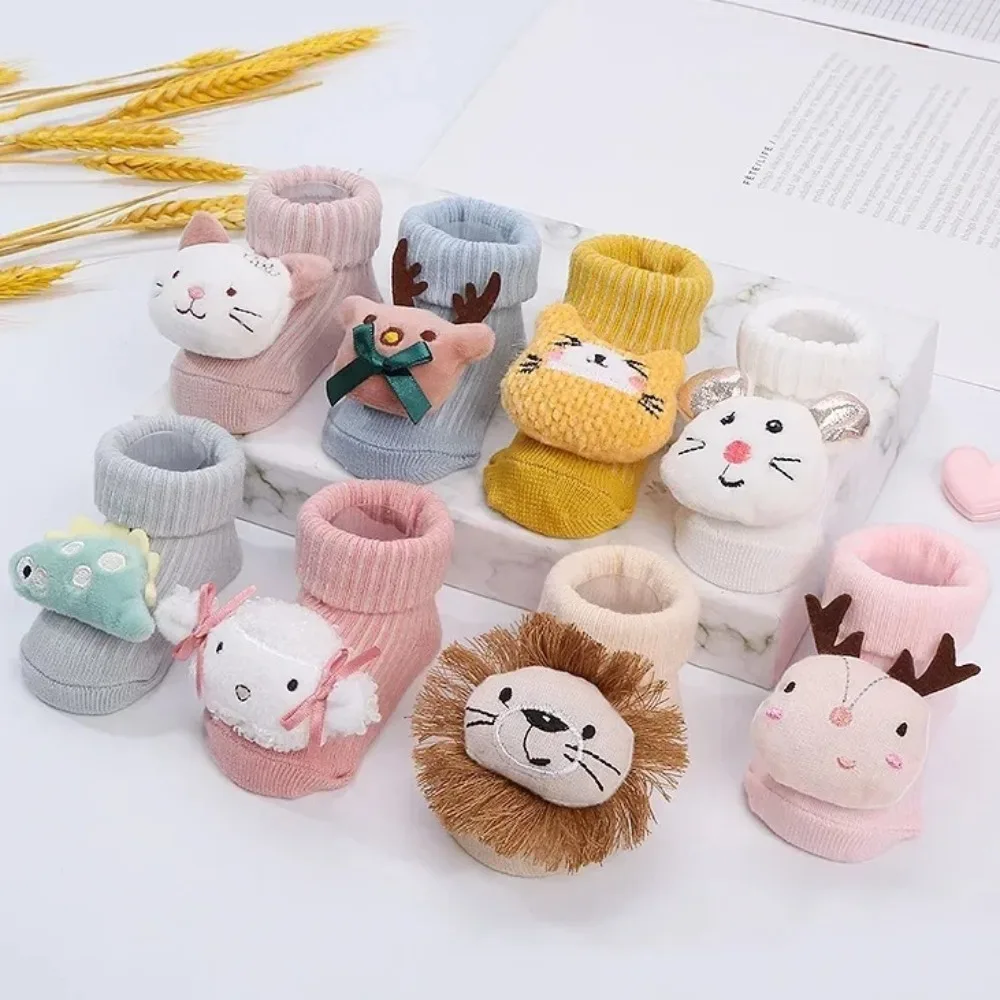 Cartoon Cotton Baby Socks Newborn Infant Crew Tube Cute Character Boys Girls Mid Toddler Kawaii Soft Simple Design Sweet Cozy