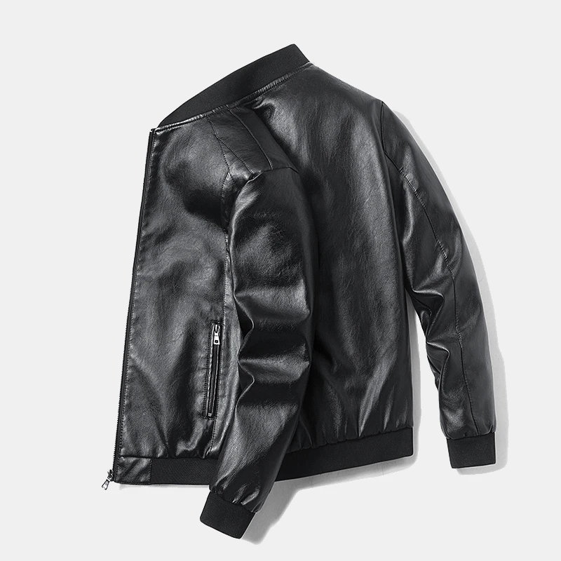 

Plus size 7XL 8XL Pop Men's Leather Jackets Autumn Casual Motorcycle PU Jacket Biker Leather Coats Brand Clothing