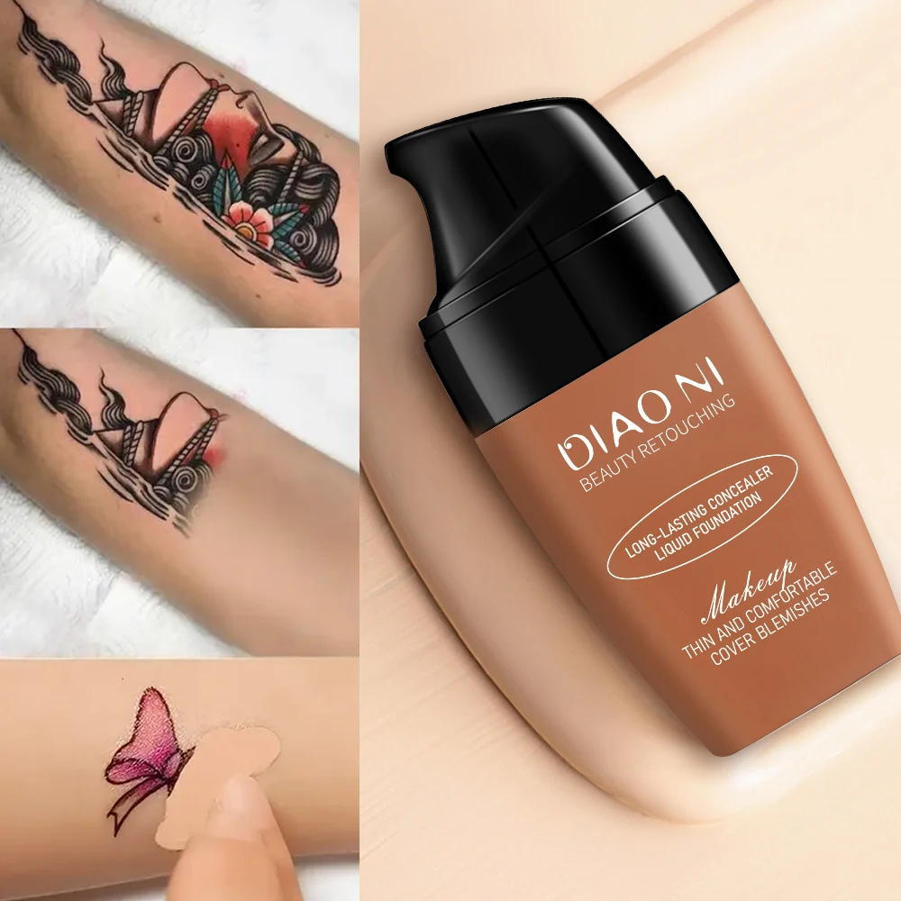 1PC concealer liquid foundation, waterproof and sweat proof, lasting, completely invisible acne marks and dark circles