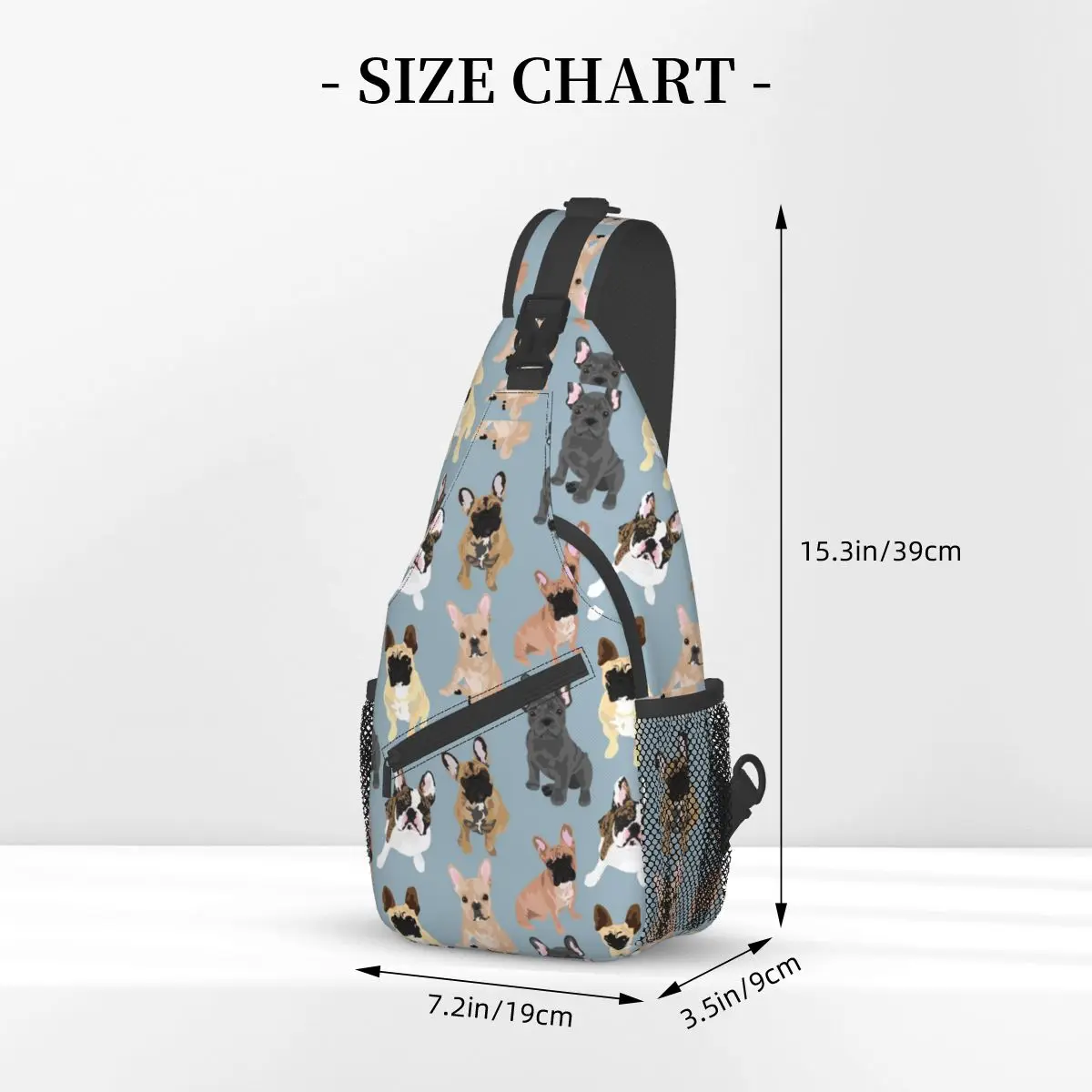 Frenchie buldog francuski torba typu Crossbody Sling Bag moda torba na klatkę piersiowa śliczne mops pies plecak na ramię Daypack Travel turystyka plecak podróżny