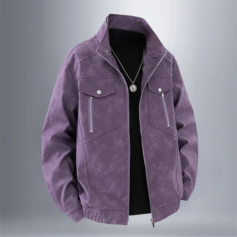 

Men's Retro PU Leather Jacket 2025 Fashion Comfortable Flexible Wear-Resistant Durable Spring Autumn Men's Fashion Outerwear