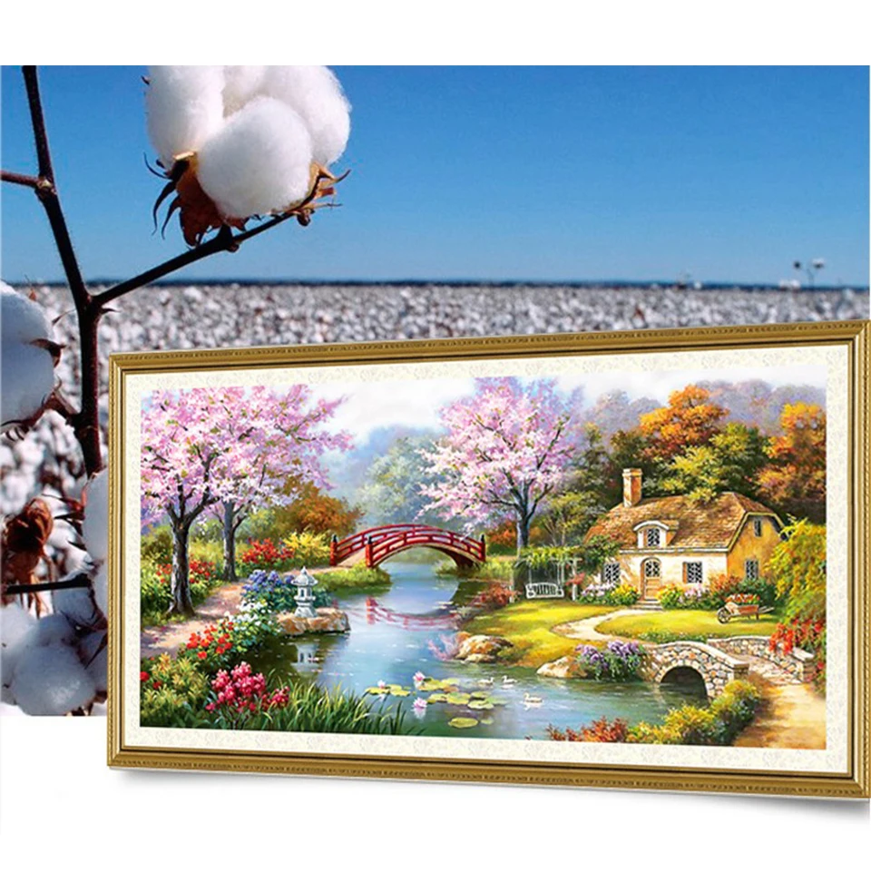 Large Garden cabin DIY 5D Diamond Embroidery,Round&square Diamond Mosaic Landscape Full Diamond painting cross stitch,needlework