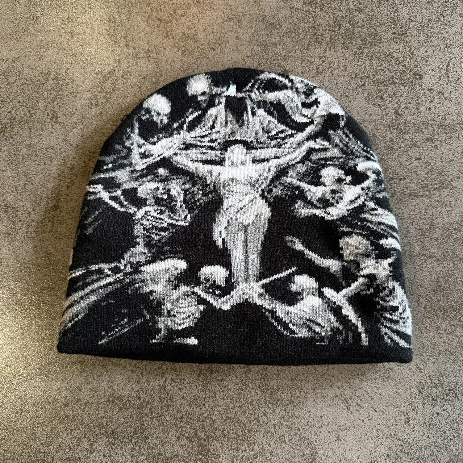 Angel Jacquard Winter Beanies Hats for Men's Hat Women's Knit Keep Warm Skiing Beanie Unisex Outdoor Windproof Skullcap Hiphop