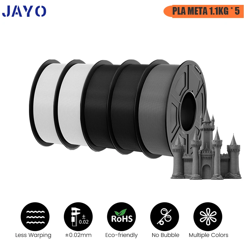 To PLA/ABS/PETG/TPU/PLA PLUS/PLAMeta/ 3D Filament 1.75mm 5Rolls 2.5KG/5.5KG100% No Bubble FDM 3D Printer Materials DIY Gift