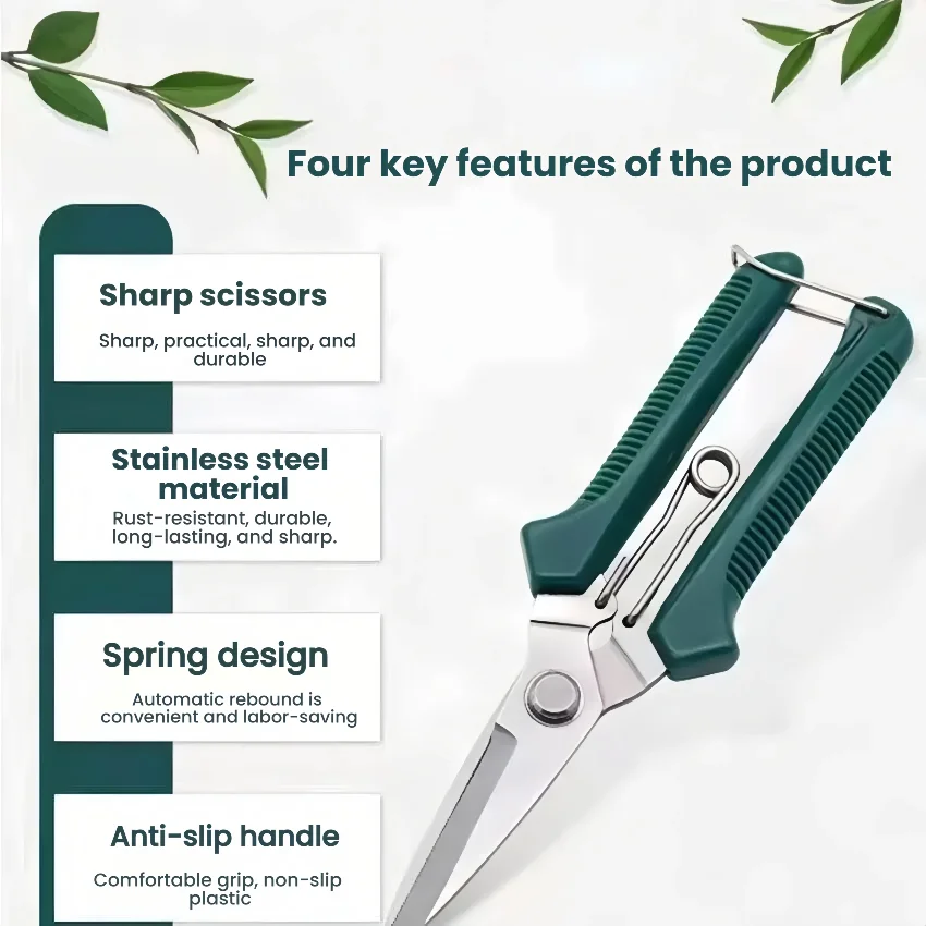 

Home-use pruning tools for bonsai gardening-pruning shears with straight head design stainless steel blades, and nonslip handle