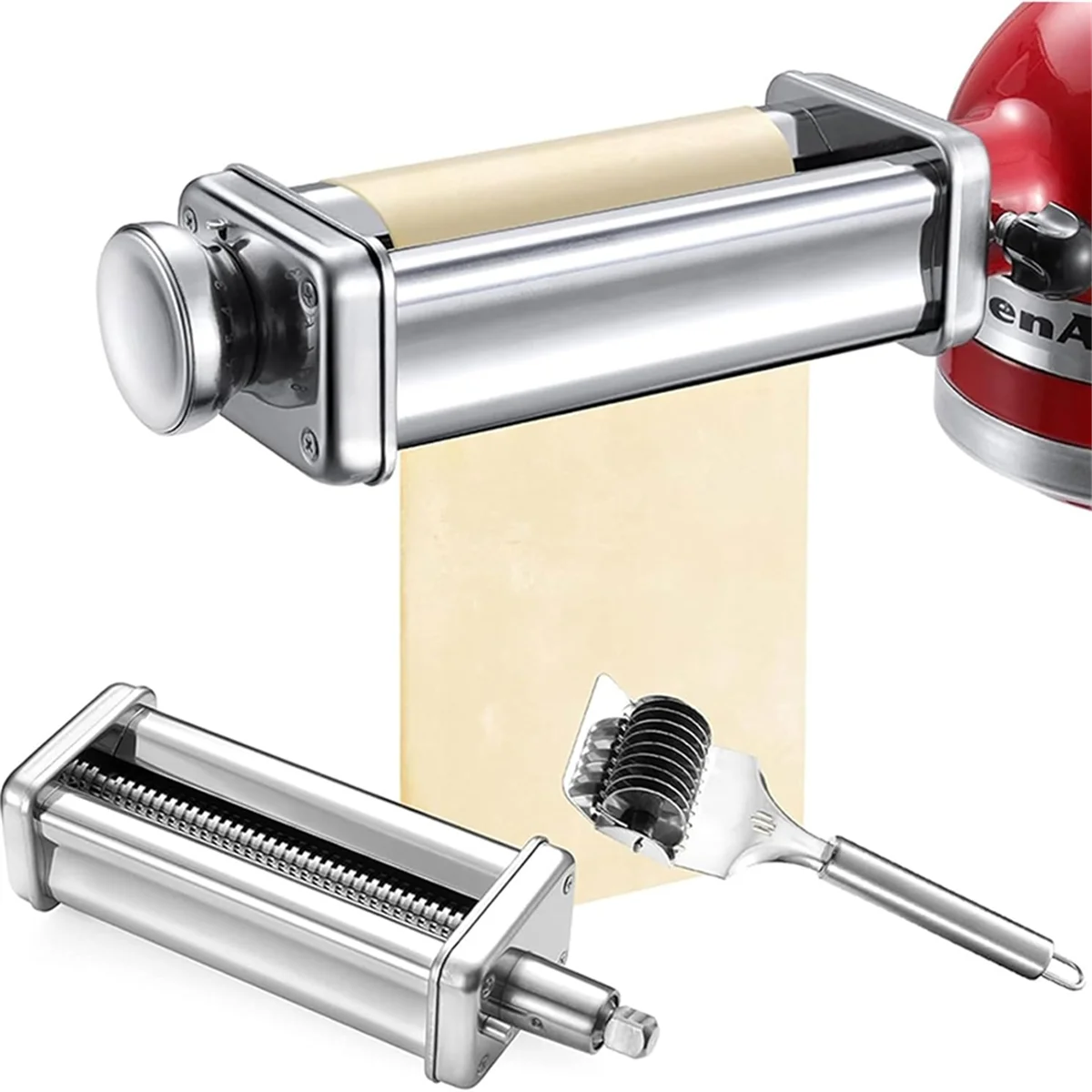 A03R Stainless Steel Pasta Roller & Spaghetti Cutter Attachment for Mixers Pressed Accessories