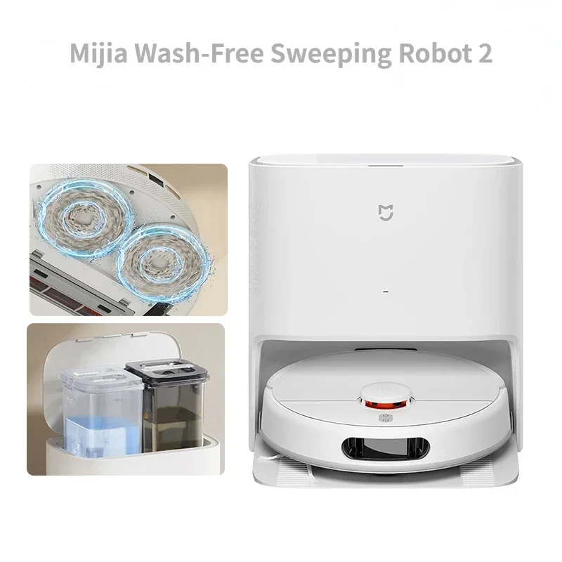 XIAOMI MIJIA Self Robot Vacuum Cleaners Mop 2 Smart Home Sweeping High Speed Rotary Scrubbing 5000PA Cyclone Suction LDS Laser