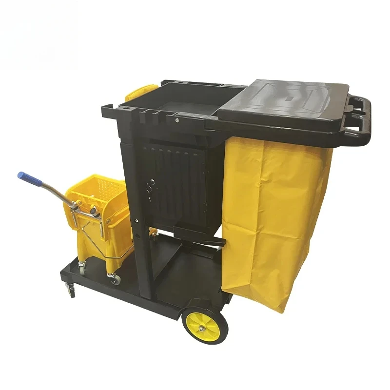 لوازم المبيعات الساخنة عربة تنظيف شاحنة بلاستيكية متعددة الوظائف لفندق المستشفى