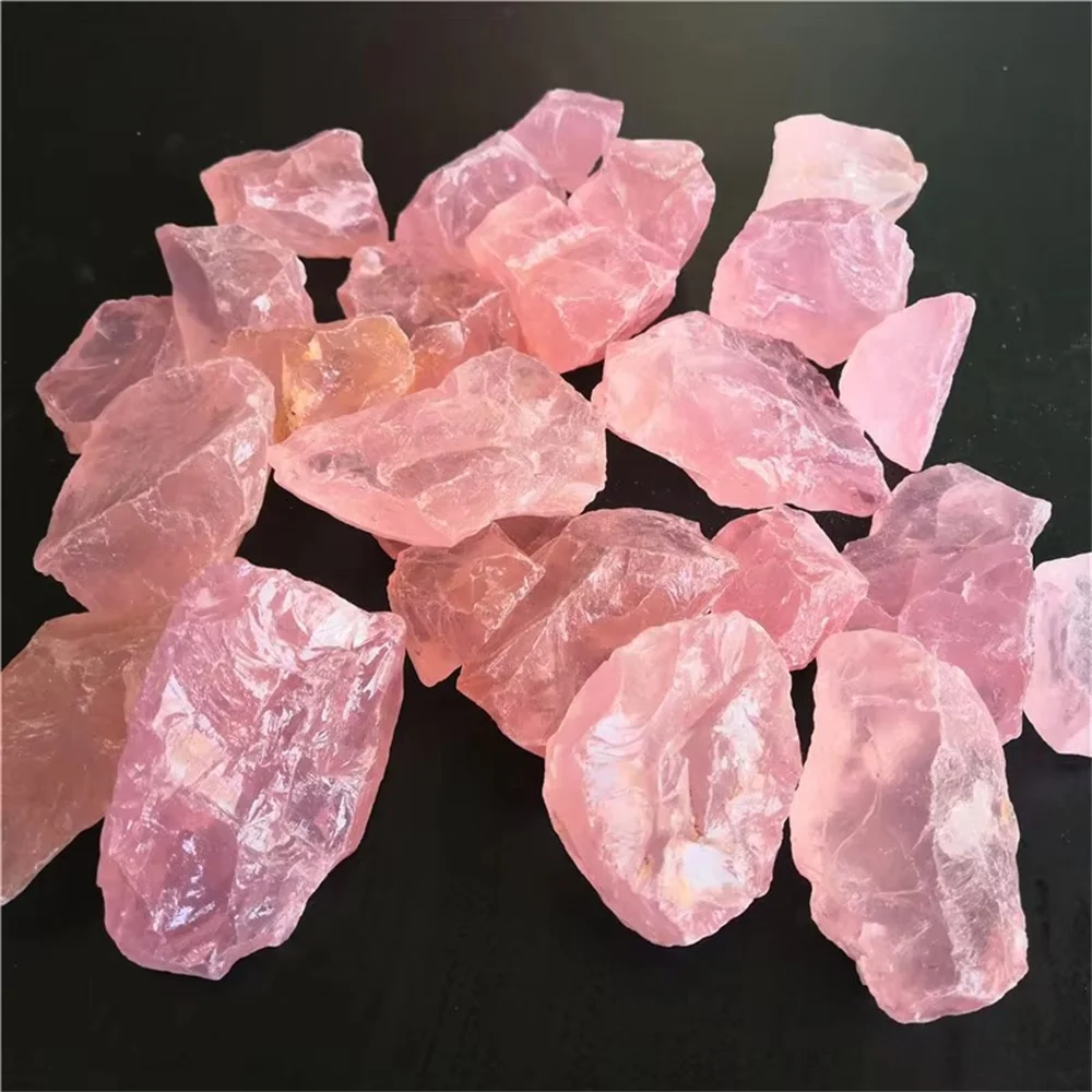 best selling Natural Crystal Bulk Healing pink Stone Rough Stone Raw Rose Quartz For Home room garden Decoration