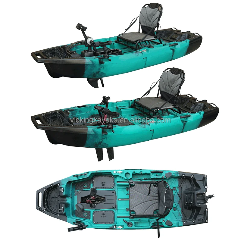 Kayak Modular de 8 Pies con Asiento Individual, Accionamiento a Pedal, para Pesca, Dos Secciones, Rotomoldeado en Plástico HDPE, Kayak de una Plaza