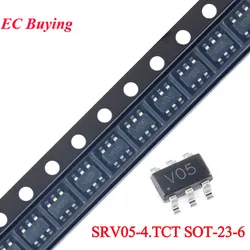 10Pcs/5pcs SRV05-4.TCT SOT-23-6 SRV05 SOT23 V05 SRV05-4 5V 4-wire TVS Transient Suppression Diode Chip