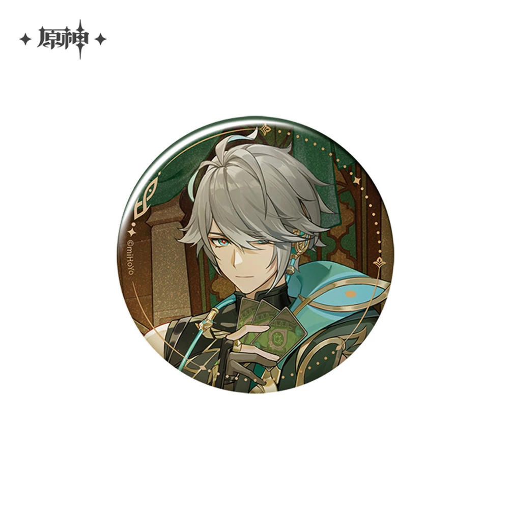58 มม.เกม Genshin Impact Faruzan Alhaitham Kaveh คอสเพลย์เครื่องแต่งกาย Badge Pin SPTE Tinplate เข็มกลัด Prop