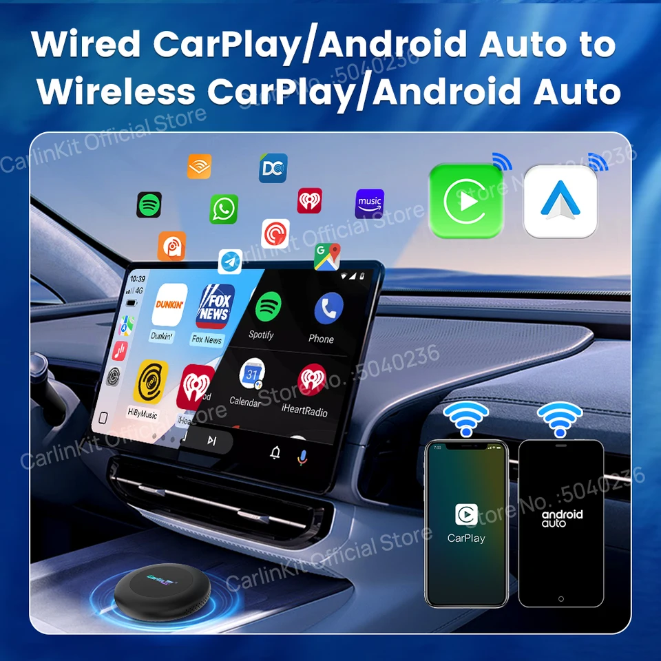 CarlinKit 8G+128GB Android 15 Ultra2 CarPlay Ai Box Wireless