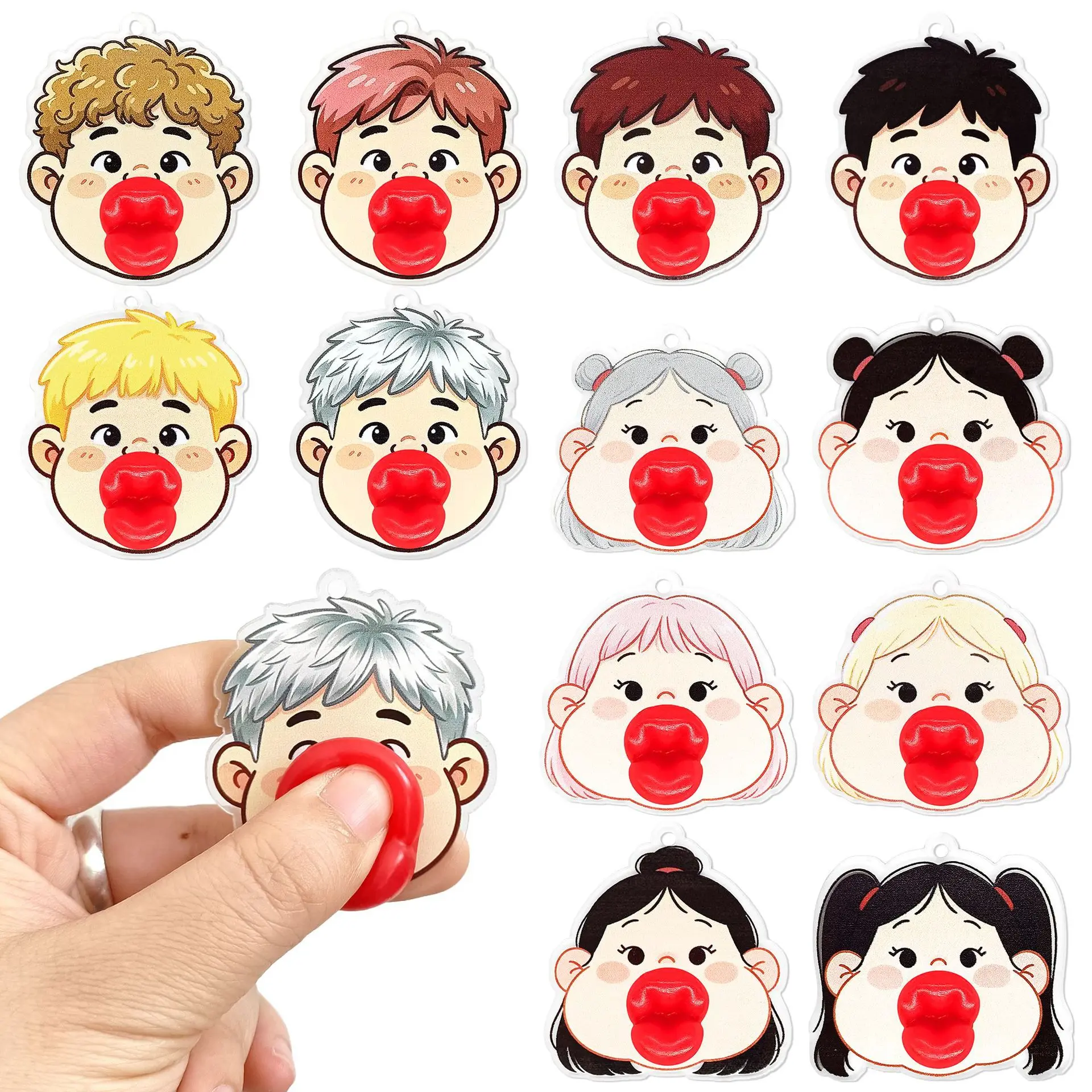 Squishy Cartoon Big Red Lips/Sausage Mouth Pinch Fidget Soft Stress Relief Sensory Fidget Squeeze Toy Kids Funny Relaxing Gift