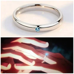 Jujutsu -Kaisen Blue Crystal Ring Hot Anime Same Ring Ornament Memorial Jewelry Charm Accessory for Woman Man Cosplay Party Gift