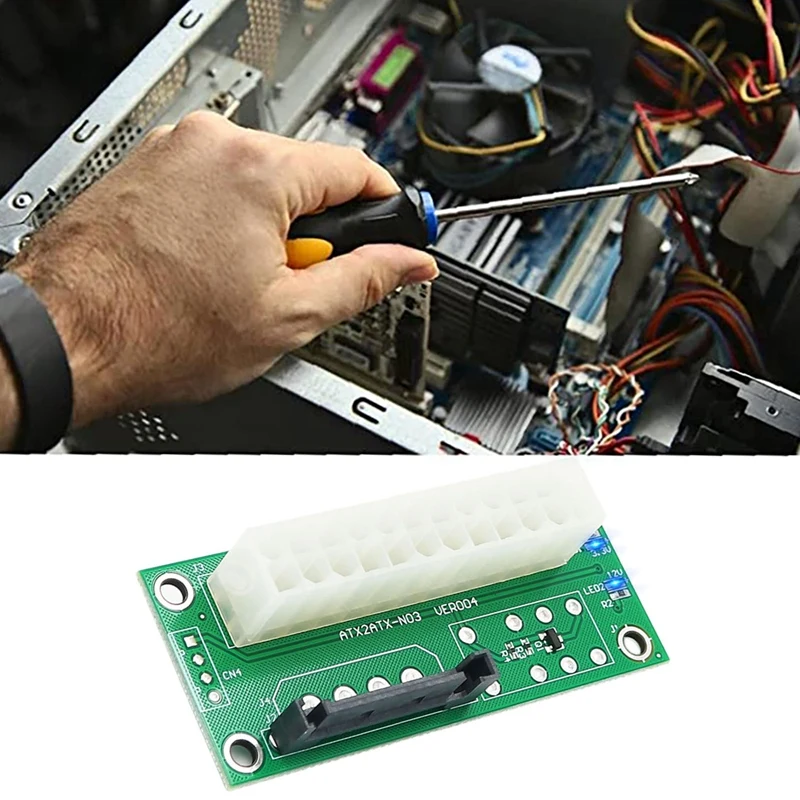 ATX Dual PSU Multiple Power Supply Adapter Synchronous Power Board Add 2PSU With Power LED To SATA 15 Pin Connector