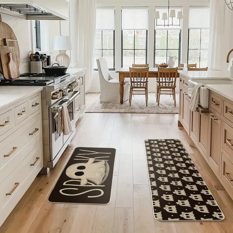 

VIKAMA Хэллоуин Кухонный ковер с тыквой Входная дверь Фойе напольный коврик Водонепроницаемый и маслостойкий коврик для спальни, украшение дома