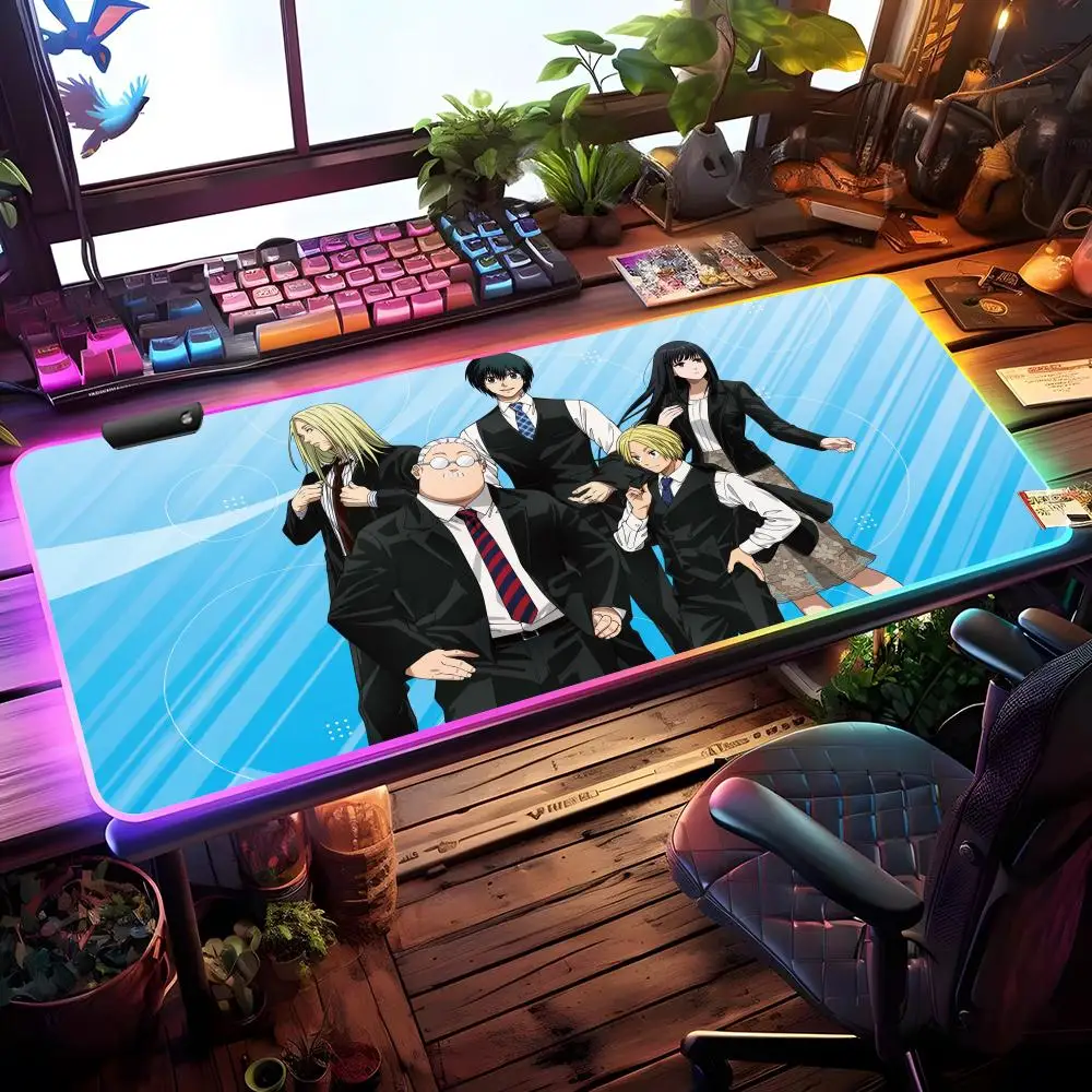 Sakamoto Days Mouse Pad RGB Gaming Mouse Pad Desk Mat HD Gamer Large LED Light XXL MousePads