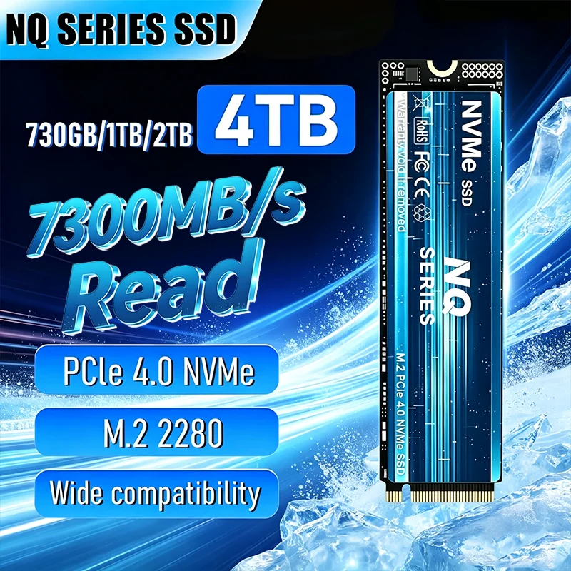 M.2 2280 Internal Hard Drive 2026 NEW NQ SERIES NVMe PCIe 4.0 SSD 7300MB/s Read 500GB-4TB for Laptops and Desktop PCs