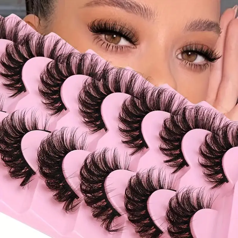 7 pairs of cat eye false eyelashes, fluffy and curly, naturally extending, very suitable for daily and special activities