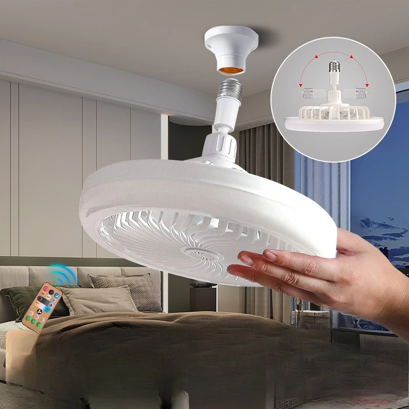 

New LED Fan Light E27 Screw Mouth Household Bedroom Ceiling Fan Light Restaurant Remote Control Ceiling Fan Light