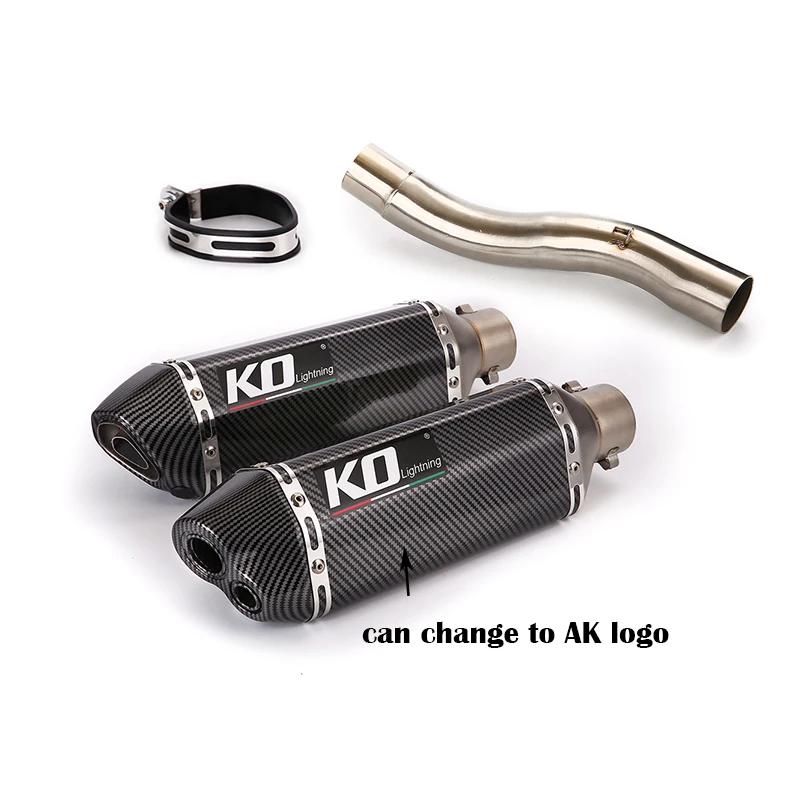 

Motorcycle Exhaust System 51mm Muffler Silencer Tip With DB Killer Middle Connect Section Tube For Ducati Scrambler 800 821