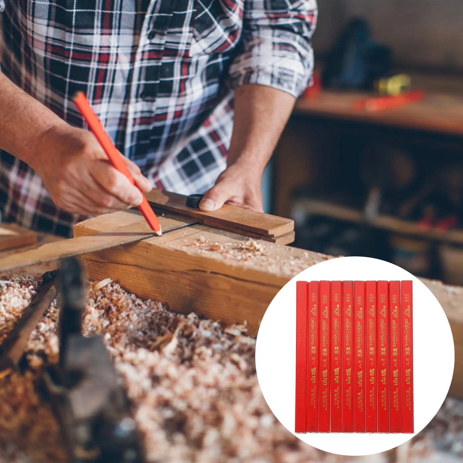 

72pcs Woodworking Pencils Octagonal Carpenters Bulk Marker Construction Flat Hard Lead Quality Non Rolling Design