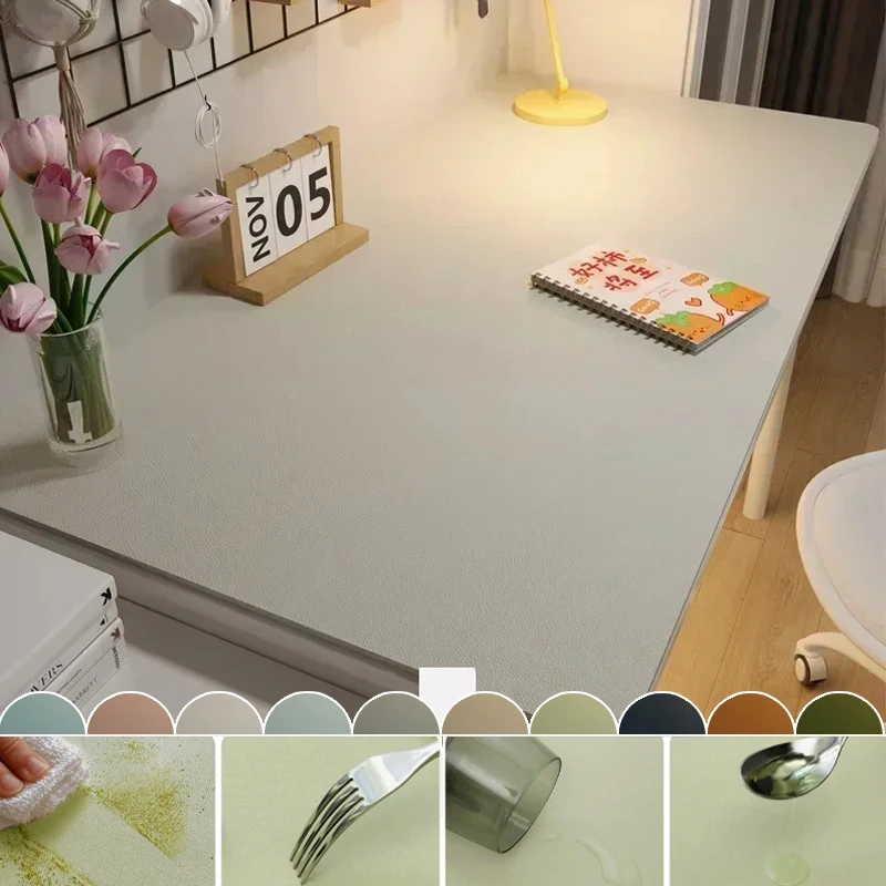 

Nordic Style Waterproof Leather Tablecloth Anti-Slip Kitchen Dining Desk Mat Dustproof Decorative Cover for Home Office Decor