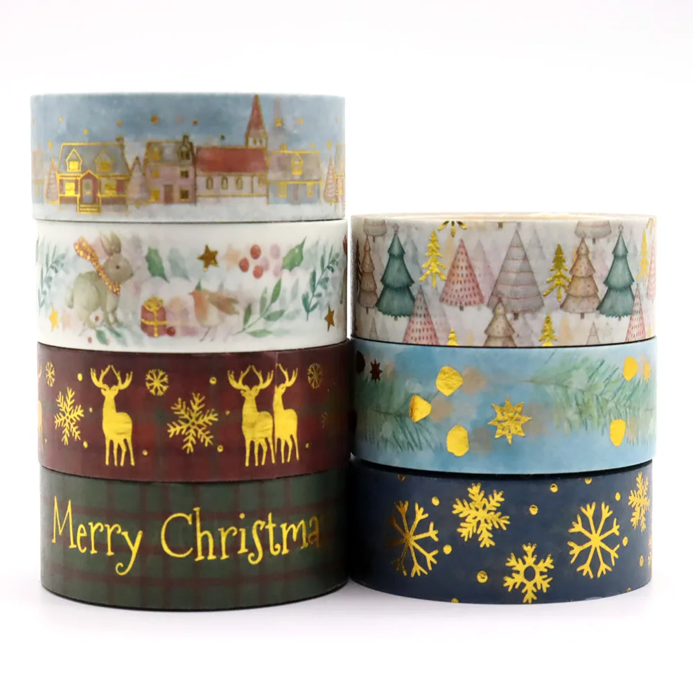 2022 NEW 1PC 15mm*10m Christmas Cute Doll Gifts Red Floral Decorative Washi Tape Scrapbooking Masking Tape School Office Supply