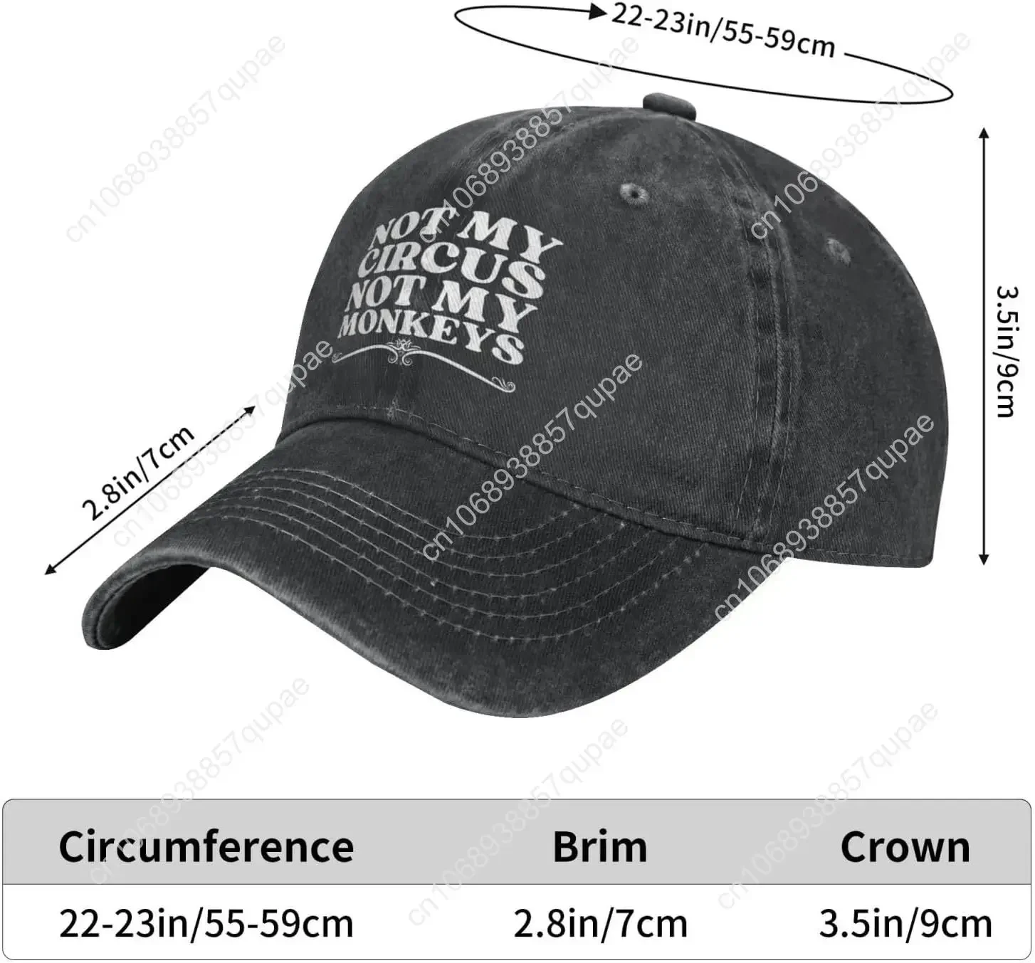 ليس سيركتي وليس قرودي قبعة للرجال والنساء قرد السيرك قبعة بيسبول قابل للتعديل قبعة سائق الشاحنة قبعة رعاة البقر المضحكة