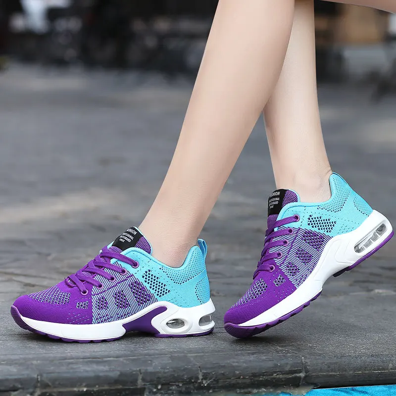 Shoes Woman 2024 Trend Casual New Non-Slip Light Mixed Color Air Mesh Soft Breathable Sport Flats High Platform Women Sneakers