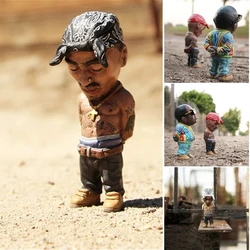 Car Ornaments Hip Hop Rapper Tupac Figure Resin Art Mini Doll for Office Car Decoration Auto Interior Accessories