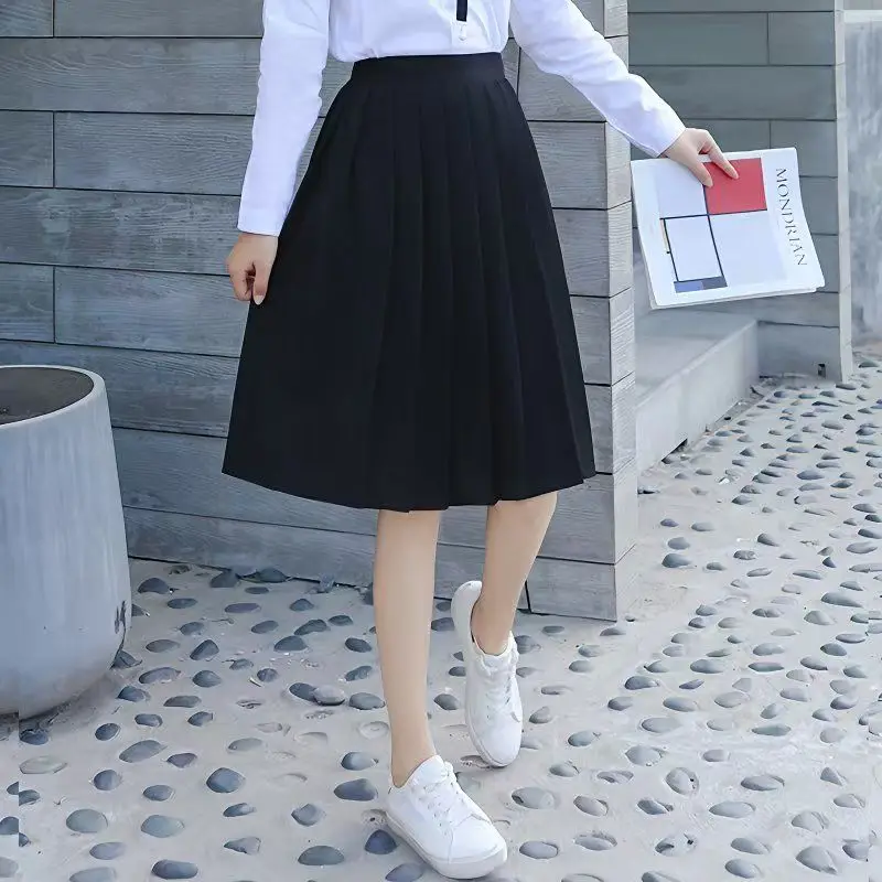 Mode Neue Plissee Röcke Frauen S-5XL Vintage Junge grundlegende Freizeit Koreanische Alle-spiel Sommer Hohe Taille Weibliche Faldas College