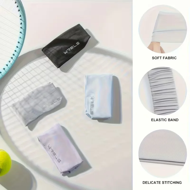 WRELS 3pcs Sports Yoga Wide-Band Headband Elastic Gym Running Sweat Absorbent Hairbands Tennis Breathable Quick-dry Sweatband