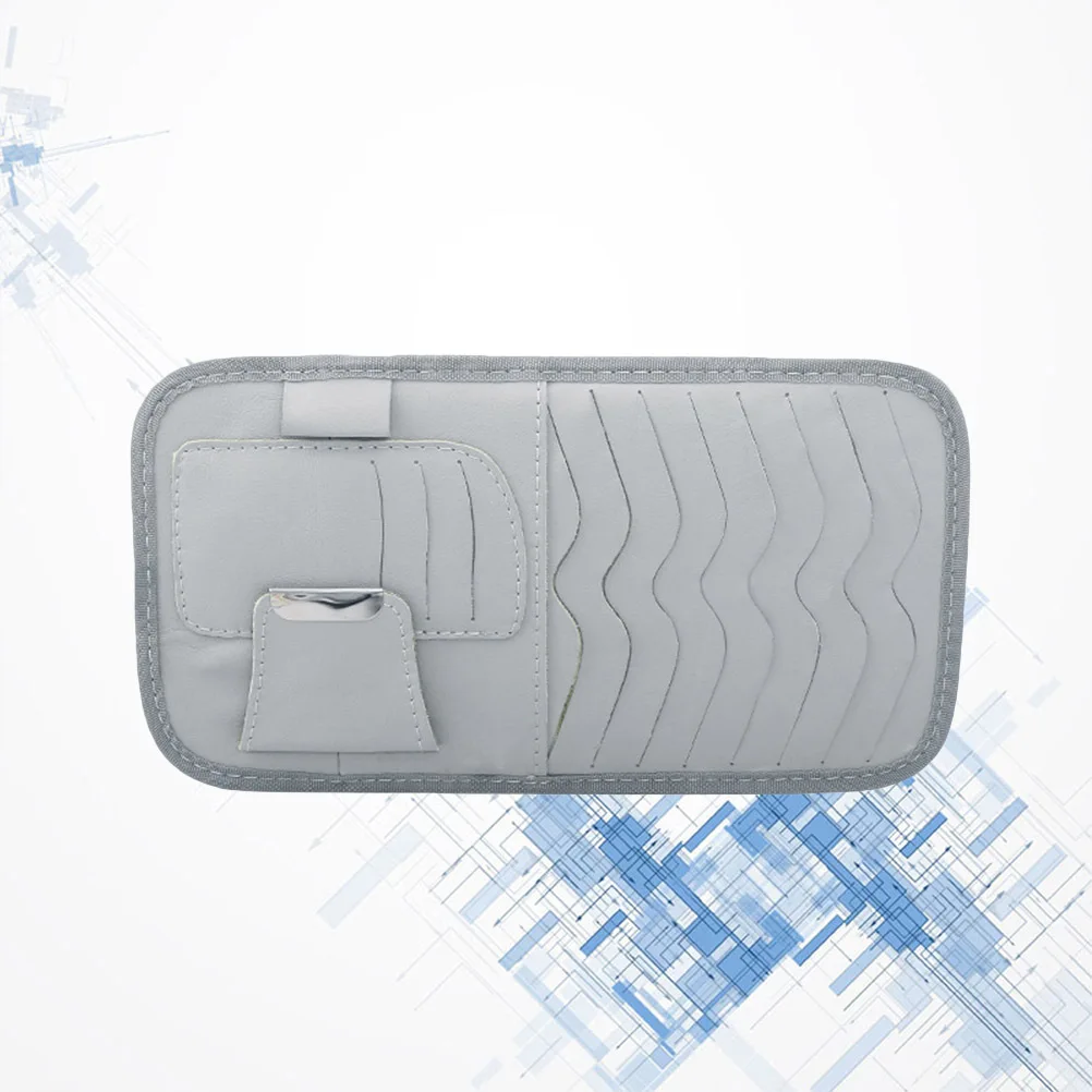 

Car Cd Organizer Holder For Sunglasses Cards License Storage Pouch Auto Interior Accessory Grey Car Clip