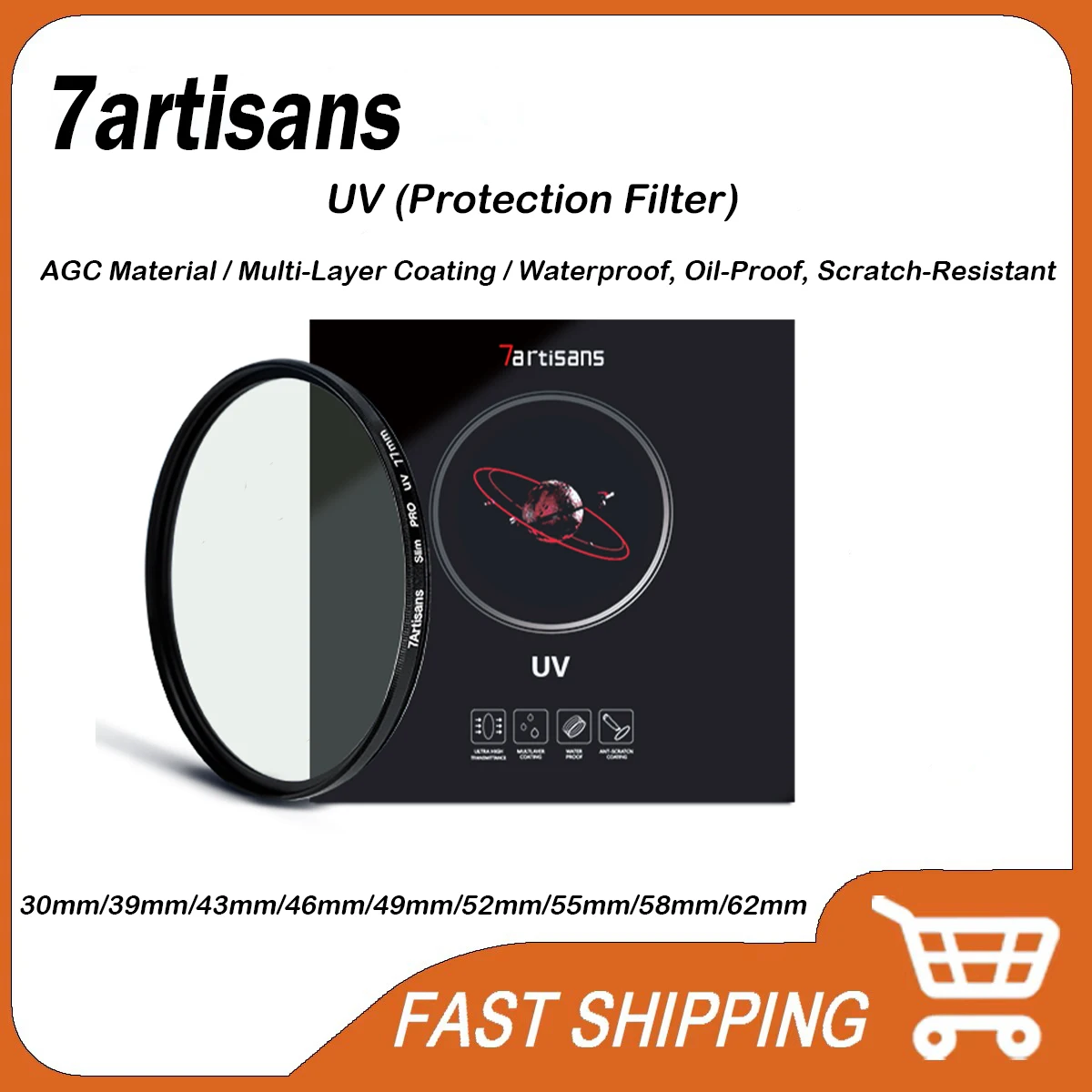 Original 7Artisans UV Professional Master-Level HD Slim Frame Shockproof UV-Resistant Ultra-Thin Dual-Sided Multi-Coated UV