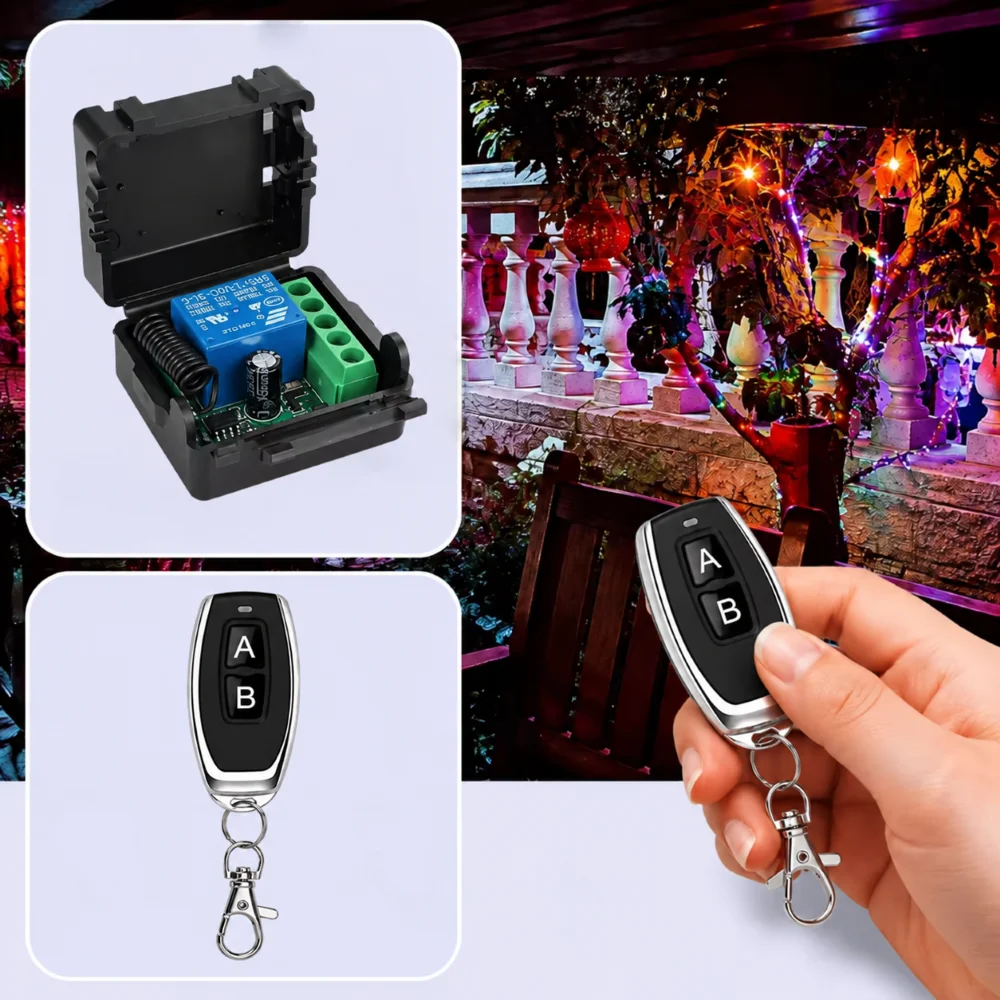 FUNNYSHIELD 433Mhz Remote Control Wireless Switch DC 12V RF 10A Relay Receiver and 2CH Transmitter For Gate LED Garage Door DIY